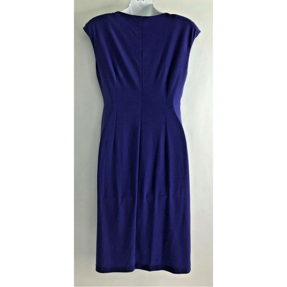 Evan Picone Black Label Purple Faux Wrap Ruffle V - Picture 7 of 7